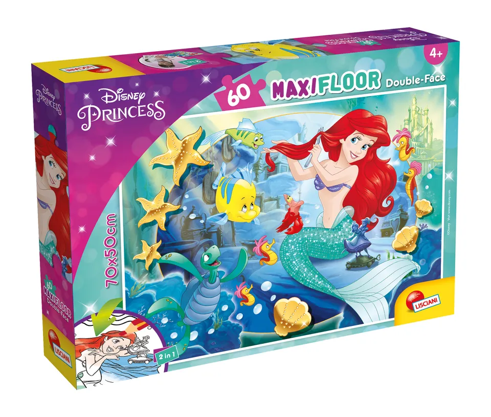 lisciani-disney-puzzle-df-maxi-floor-60-la-petite-sir-ne image 1