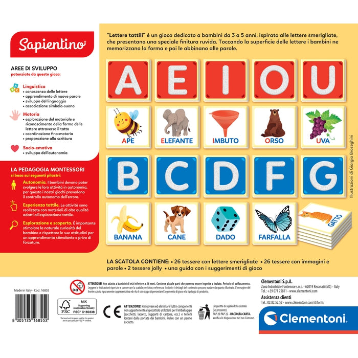 clementoni-sapientino-montessori-lettres-tactiles-rugueuses-26-cartes image 6
