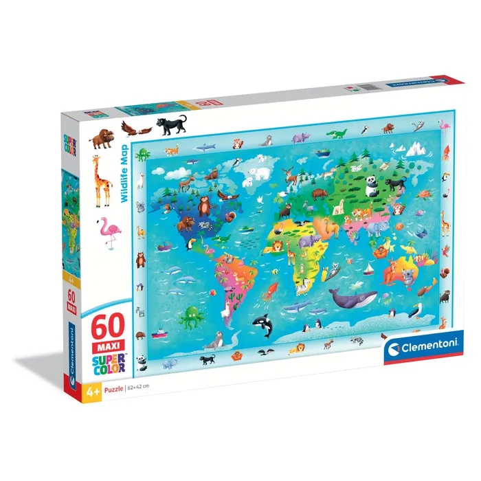 clementoni-wildlife-map-puzzle-enfant-60-pi-ces-maxi image 1