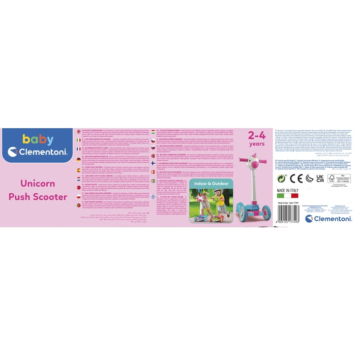 baby-clementoni-unicorn-push-scooter-trottinette-licorne-3-roues image 8