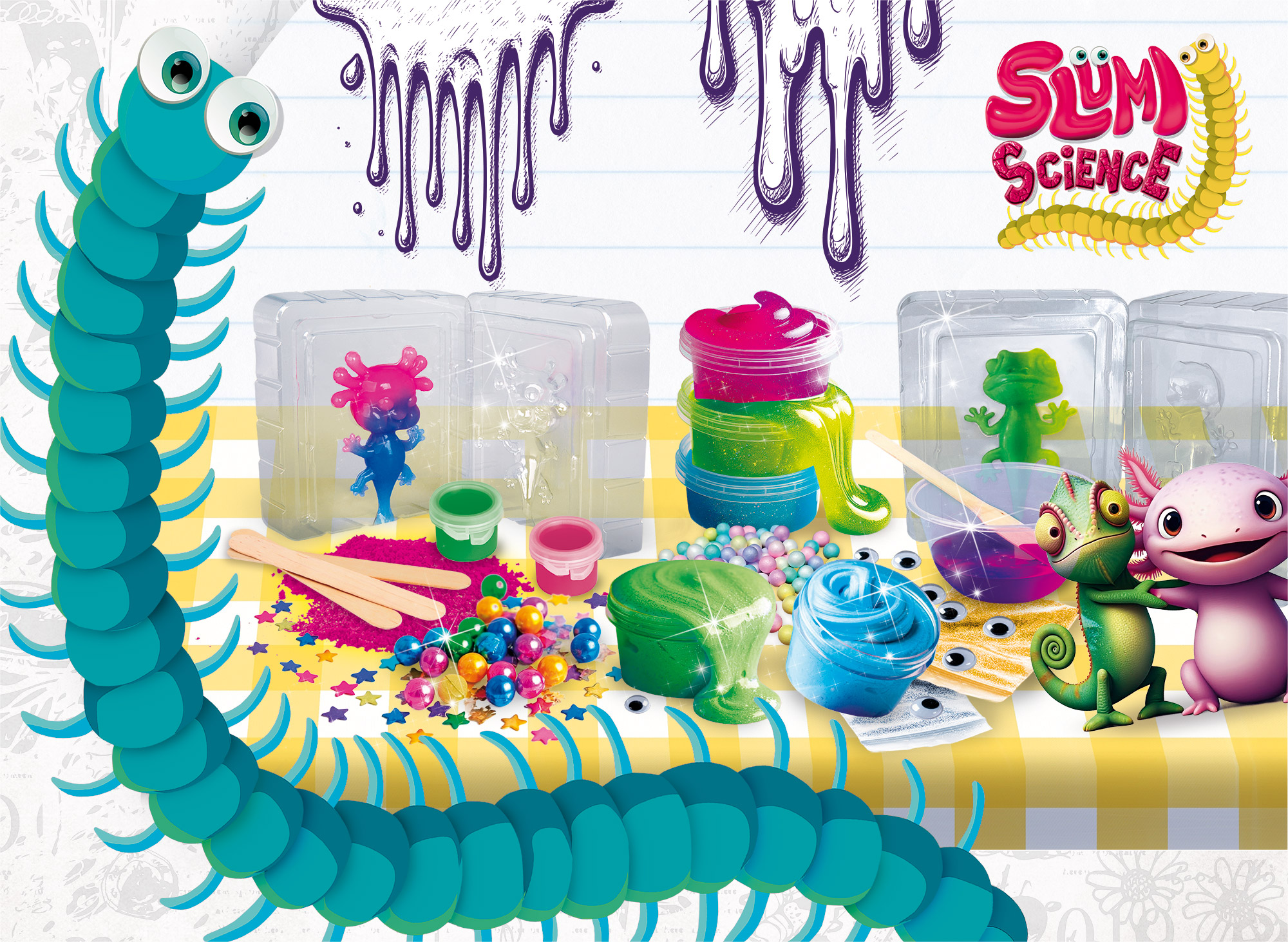 lisciani-slumi-science-squish-et-slime-kit-cr-atif-2-en-1 image 2