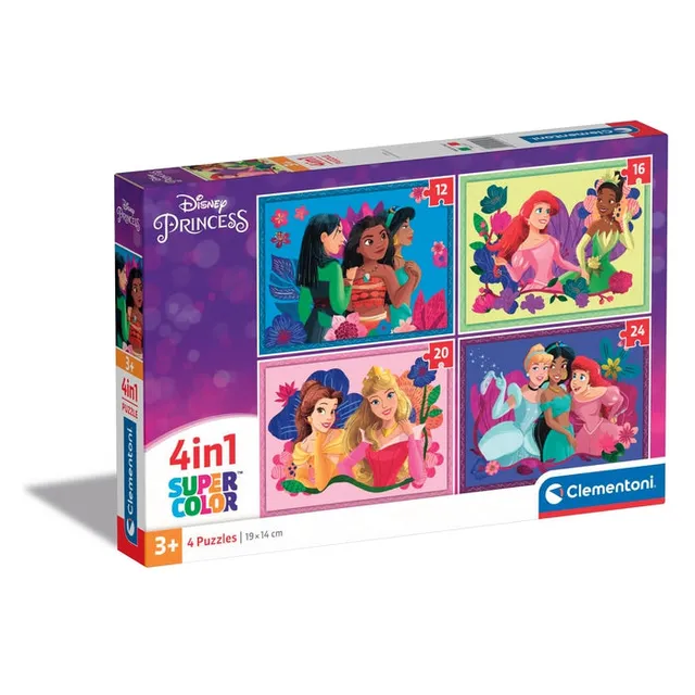 clementoni-disney-princess-4-en-1-puzzles-12-16-20-24-pi-ces image 1