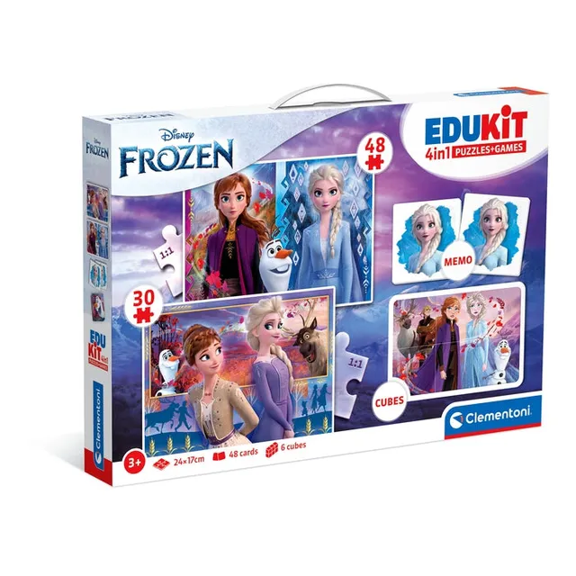 clementoni-frozen-kit-ducatif-2-puzzles-30-et-48-pi-ces-memo-cubes image 1