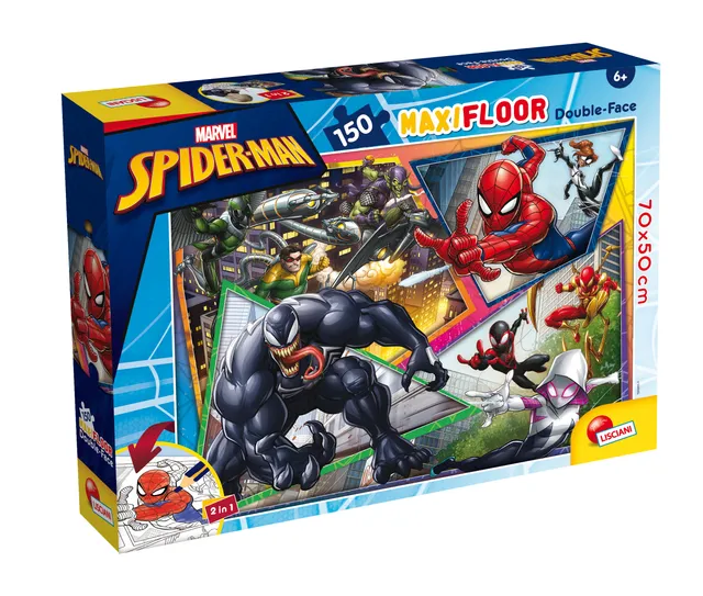 lisciani-marvel-puzzle-df-maxi-floor-150-spider-man-puzzle-g-ant-sol-colorier image 1