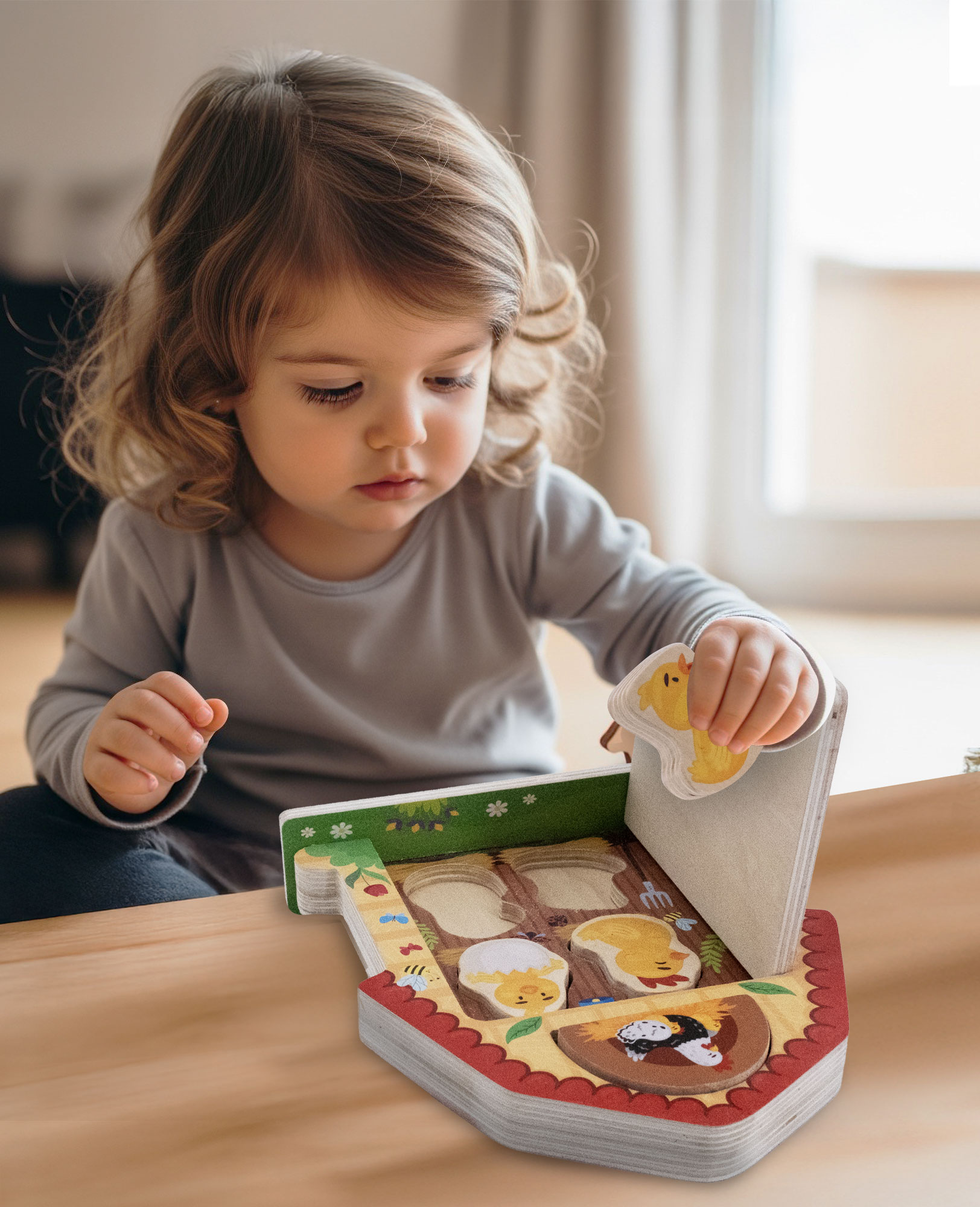 lisciani-montessori-en-bois-country-family-poulailler image 3