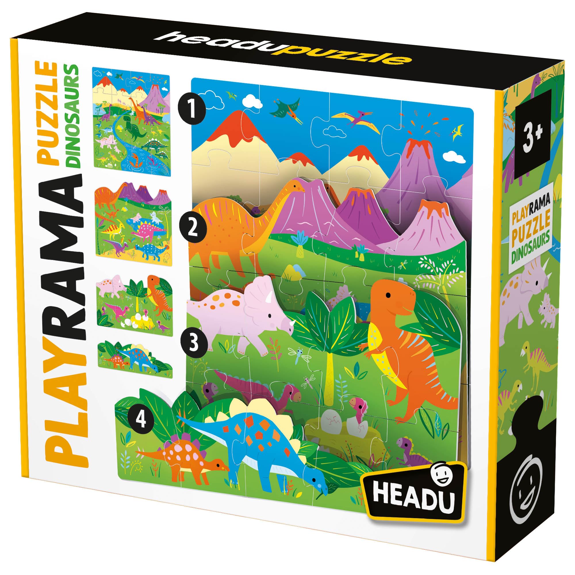 headu-playrama-puzzle-the-dinosaurs-puzzle-ducatif-3d-3-5-ans image 1