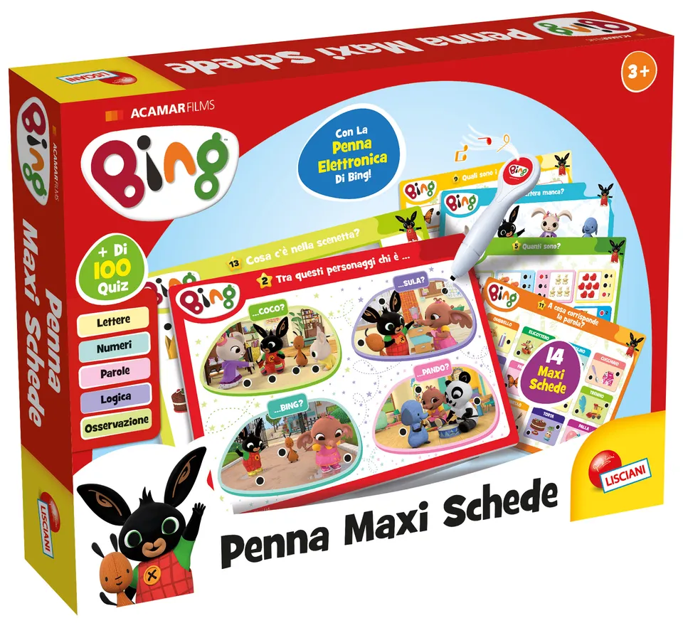 lisciani-bing-penna-maxi-schede-jeu-ducatif-14-maxi-fiches-100-quiz image 1