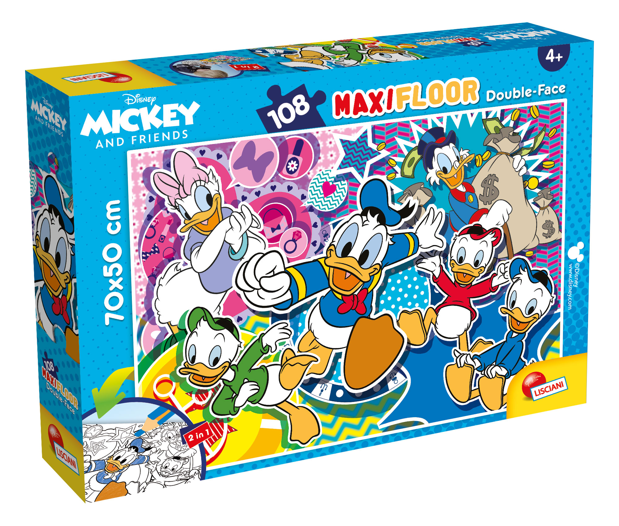 lisciani-disney-puzzle-df-maxi-floor-108-paperino-puzzle-sol-coloriage image 1