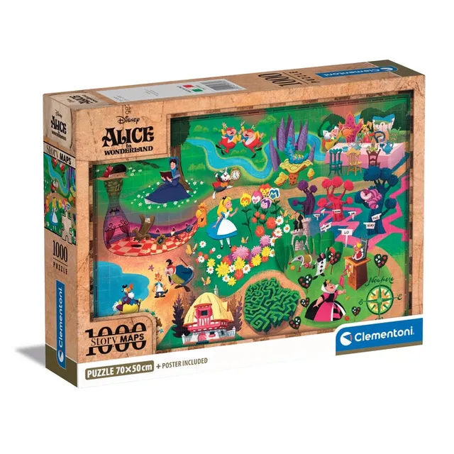 clementoni-story-maps-alice-in-wonderland-puzzle-1000-pi-ces image 1