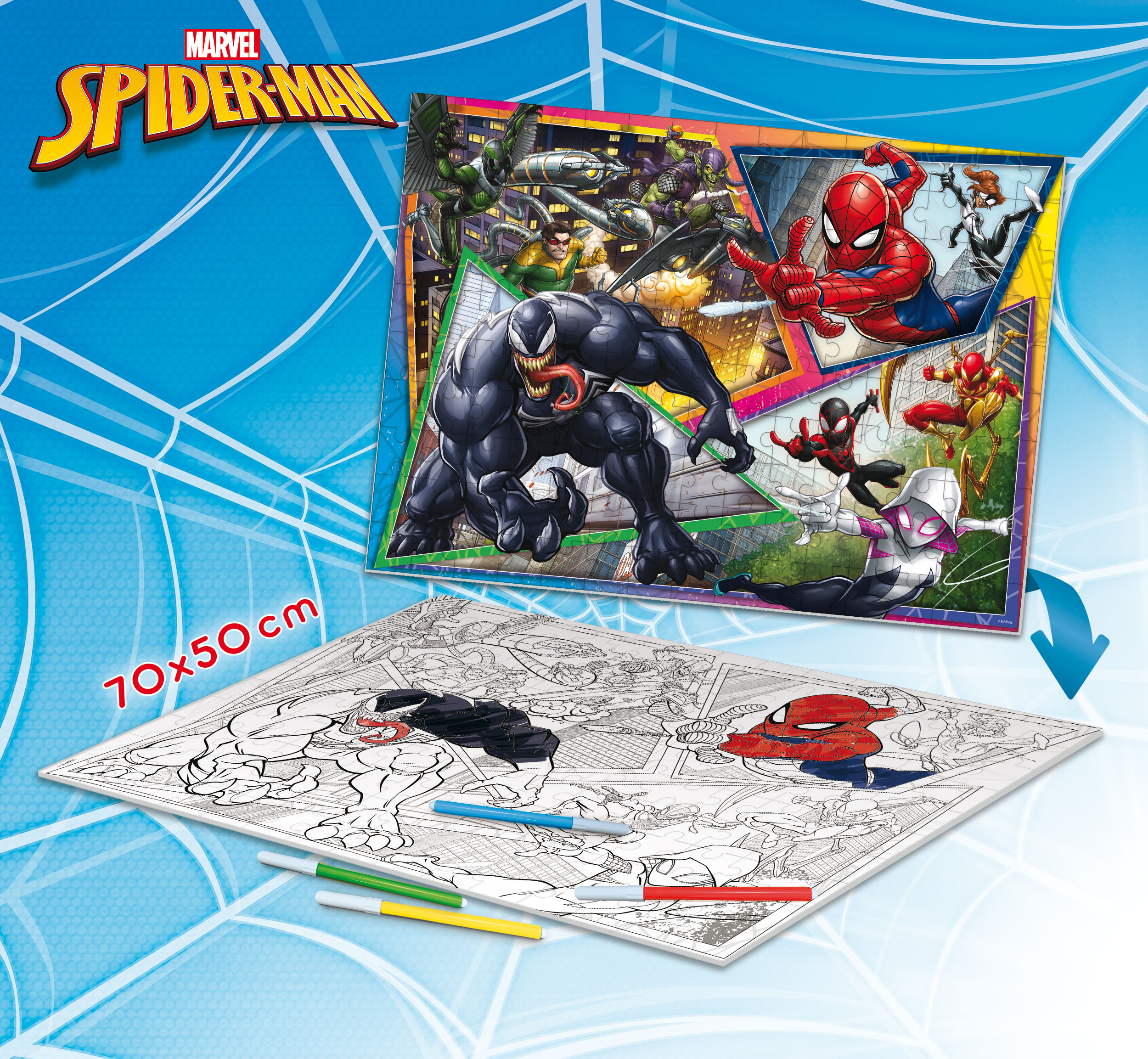 lisciani-marvel-puzzle-df-maxi-floor-150-spider-man-puzzle-g-ant-sol-colorier image 4