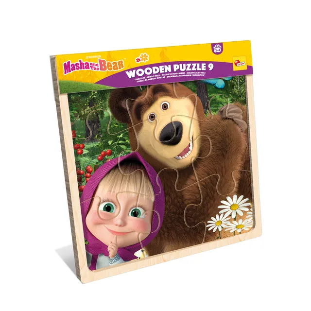 lisciani-masha-wooden-puzzle-9-pi-ces-puzzle-bois-cadre image 1