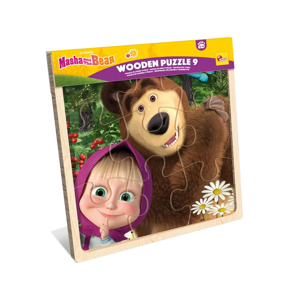 lisciani-masha-wooden-puzzle-9-pi-ces-puzzle-bois-cadre image 1