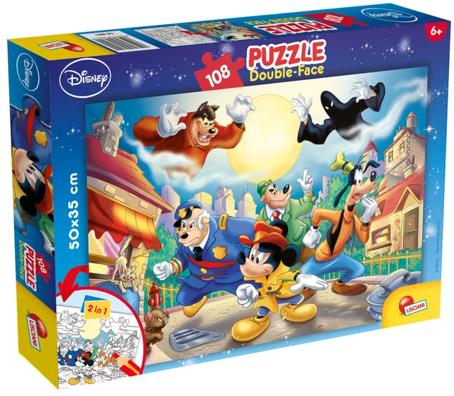 lisciani-disney-puzzle-double-face-plus-108-mickey-d-tective image 1