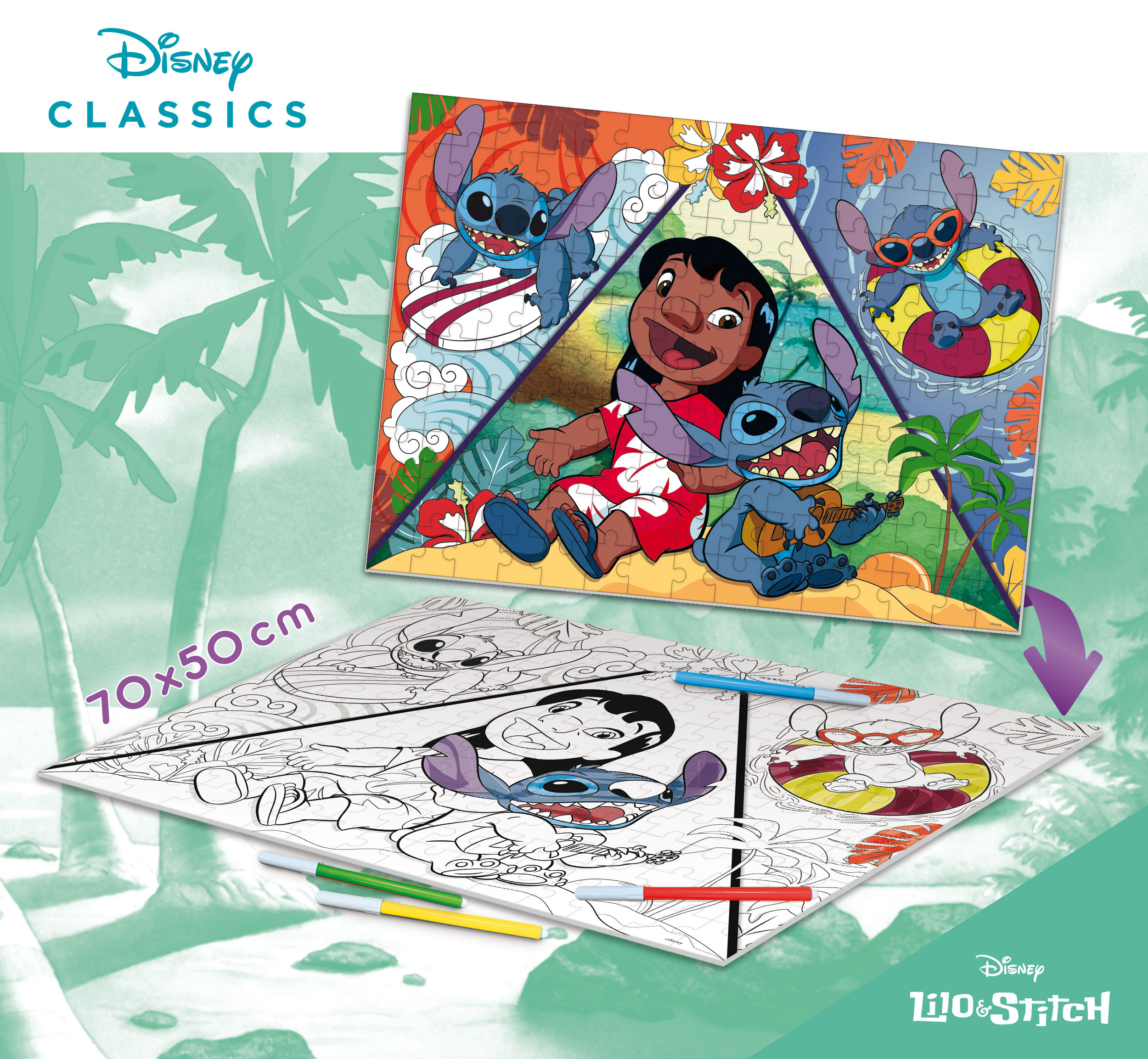 lisciani-disney-puzzle-double-face-maxi-floor-150-lilo-stitch image 4