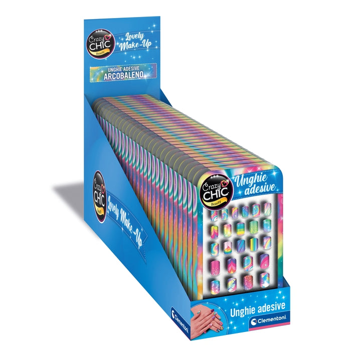 clementoni-crazy-chic-faux-ongles-adh-sifs-arc-en-ciel-24-pi-ces image 1