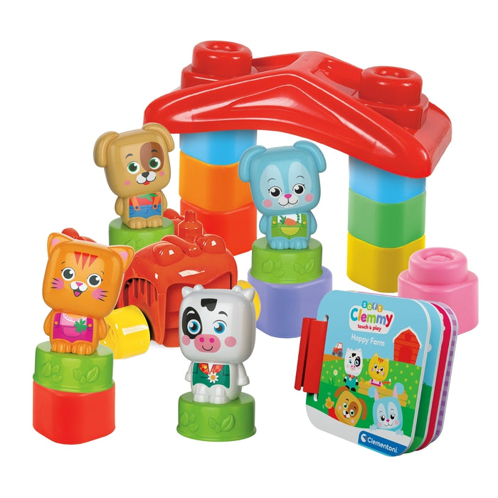 clemmy-baby-clementoni-happy-farm-briques-souples-avec-tracteur image 2