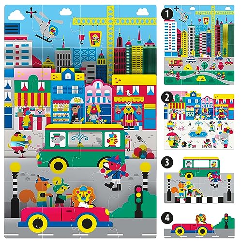 headu-playrama-puzzle-the-city-puzzle-3d-superpos-3-5-ans image 4