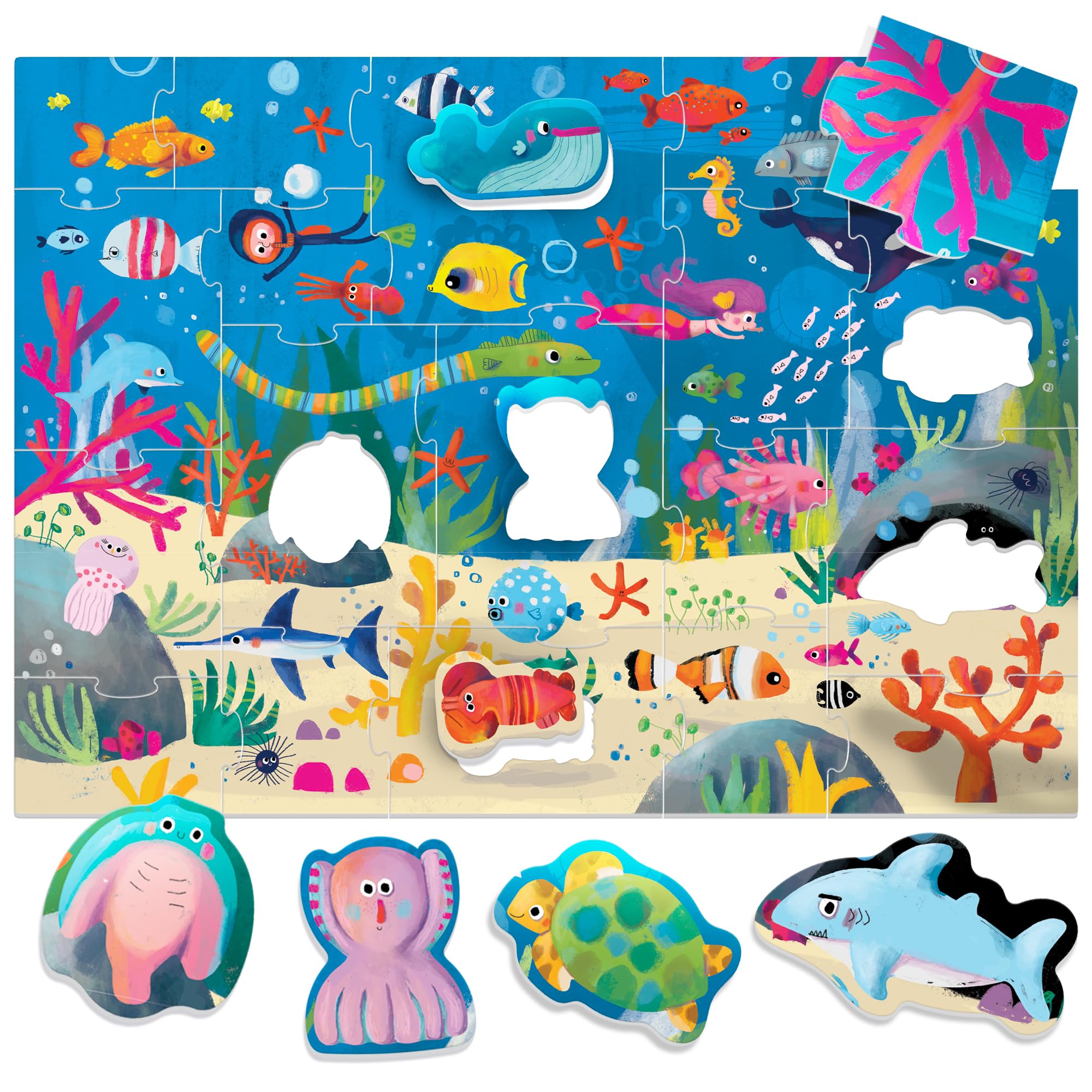 headu-maxi-shaped-puzzle-sea-puzzle-mer-19-pi-ces-6-animaux image 2