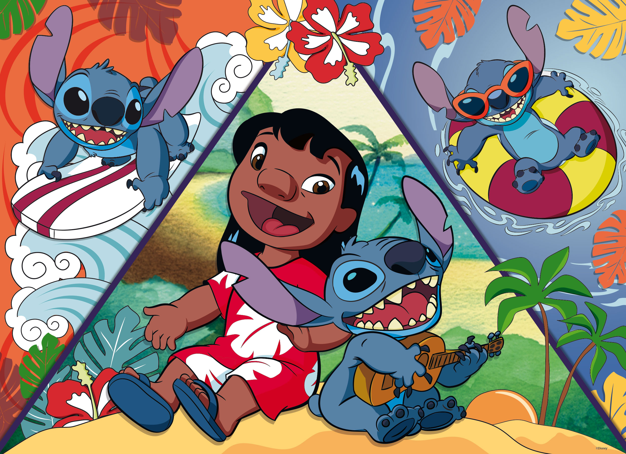lisciani-disney-puzzle-double-face-maxi-floor-150-lilo-stitch image 2