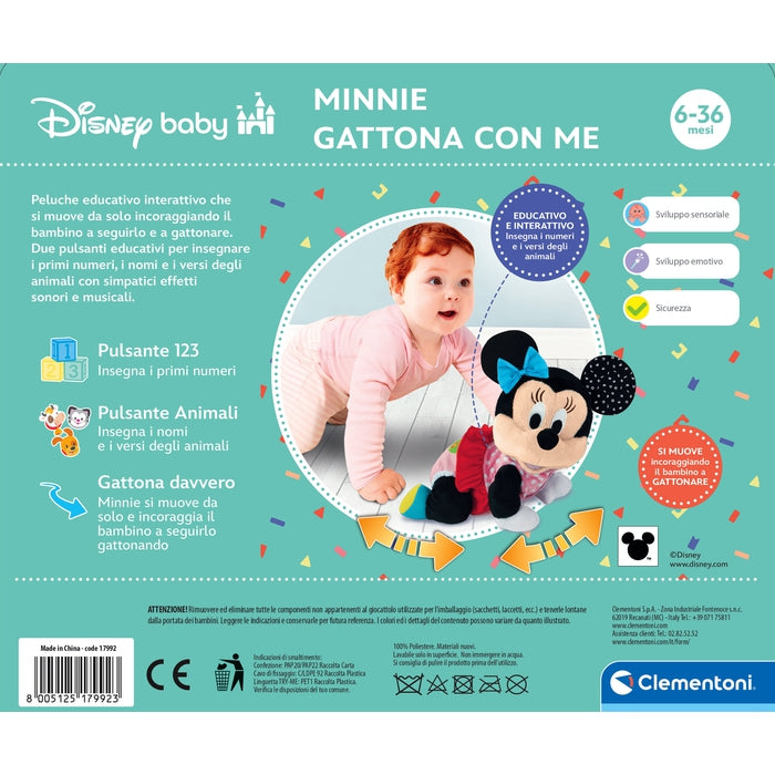 disney-baby-clementoni-baby-minnie-gattona-con-me-peluche-interactive image 6