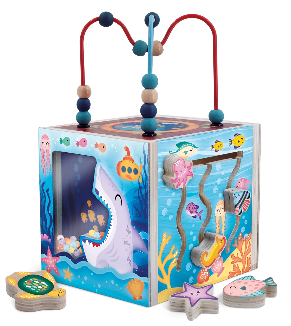 lisciani-montessori-legno-sensory-cube-the-ocean-cube-multi-activit-s image 1