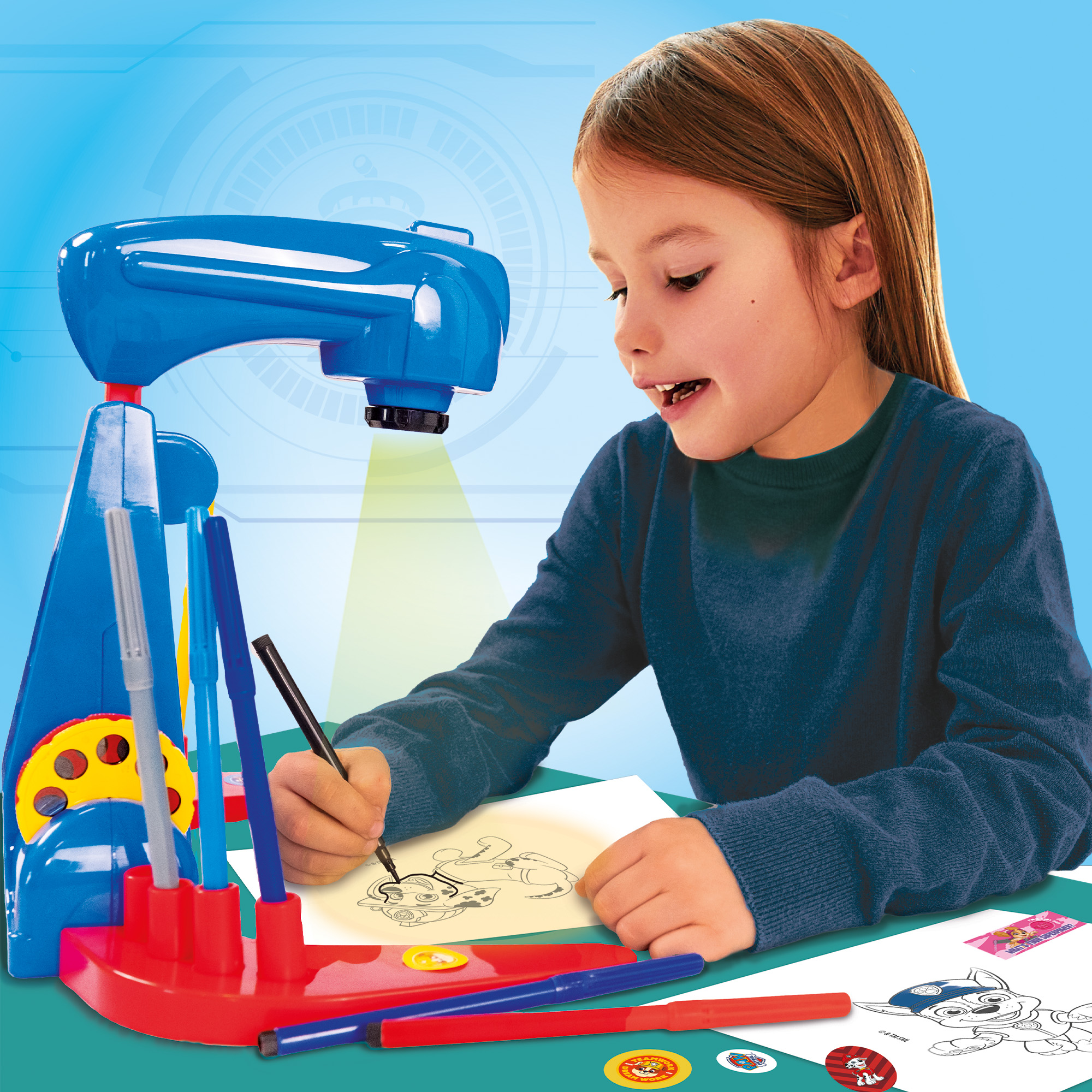 lisciani-paw-patrol-projector-drawing-school-projecteur-dessin-led image 3