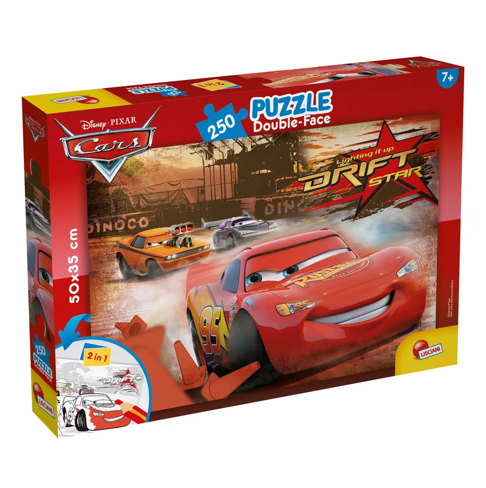 lisciani-disney-puzzle-df-plus-250-cars-puzzle-250-pi-ces-double-face image 1
