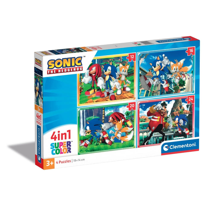 clementoni-sonic-coffret-4-puzzles-enfant-12-24-pi-ces image 1