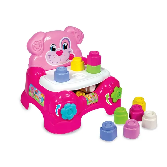 soft-clemmy-clementoni-poltroncina-chienne-rose-10-briques-molles image 1