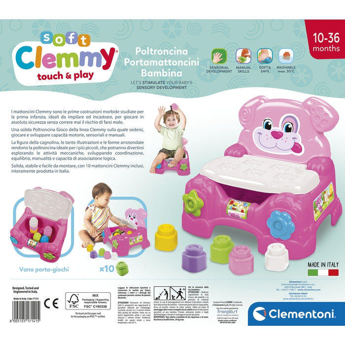 soft-clemmy-clementoni-poltroncina-chienne-rose-10-briques-molles image 6