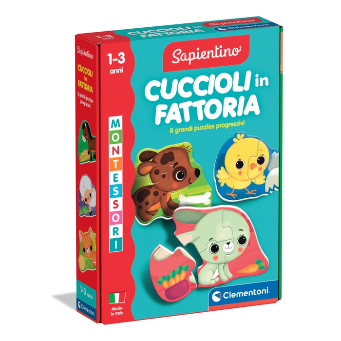 clementoni-montessori-cuccioli-in-fattoria-puzzles-animaux-de-la-ferme image 1