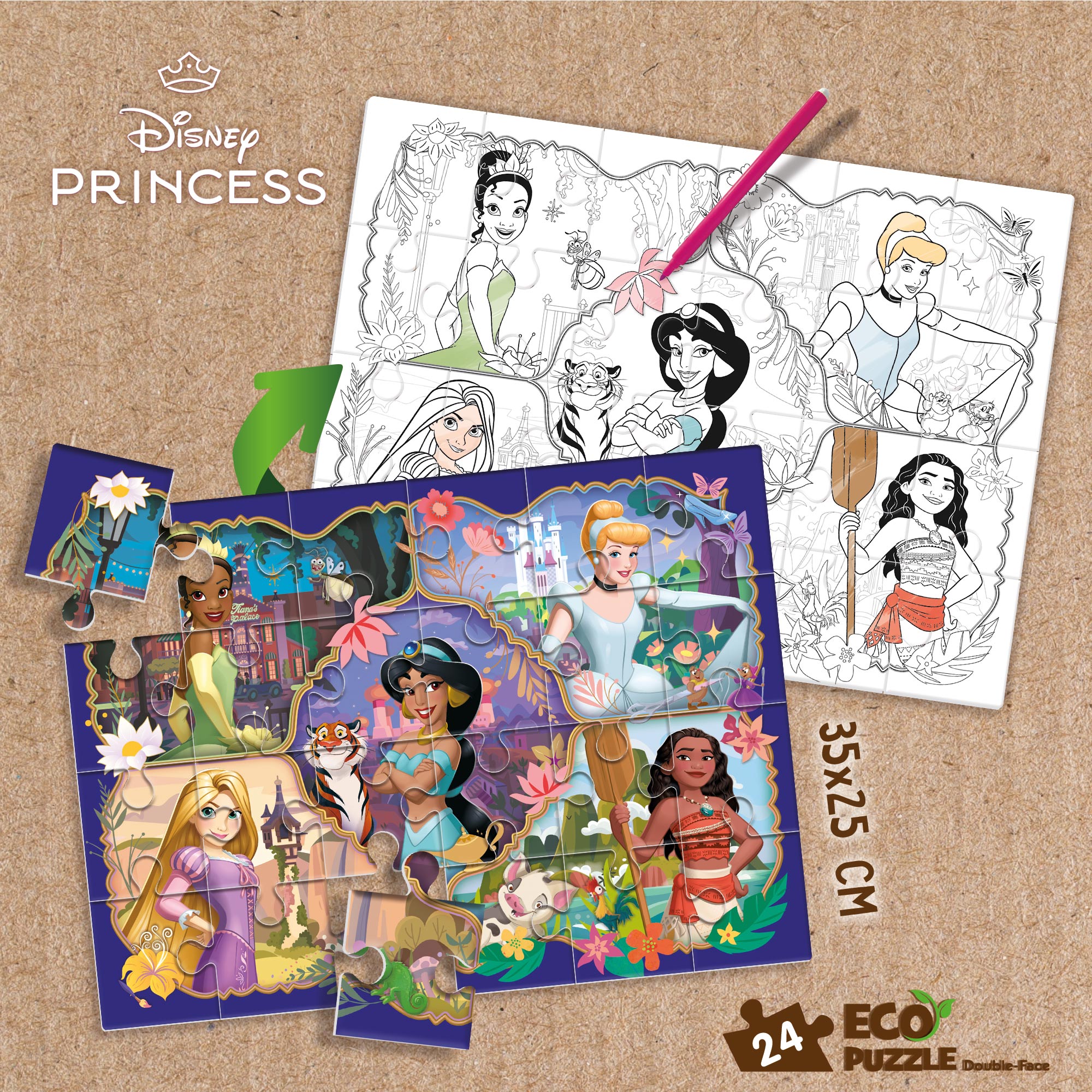 lisciani-disney-eco-puzzle-mini-double-face-24-princess image 4