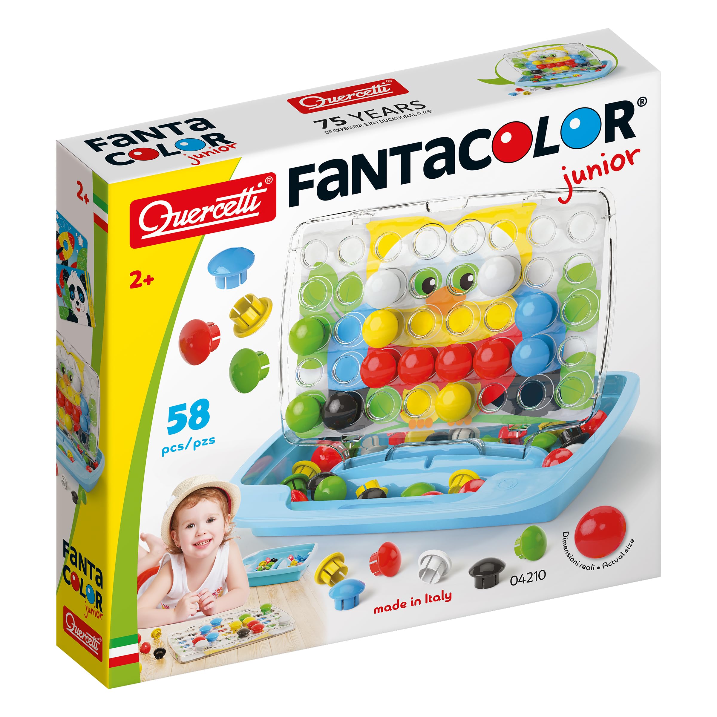 quercetti-fantacolor-junior-valisette-mosa-que-48-boutons-32-mm-2-ans image 1