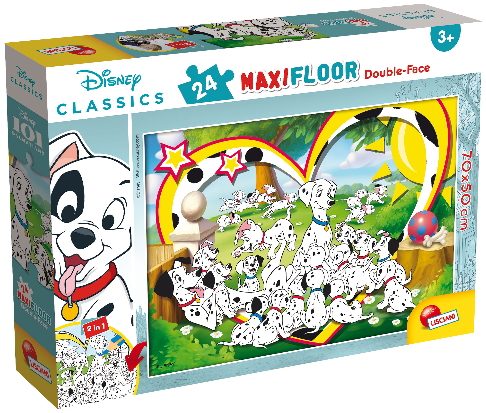 lisciani-disney-puzzle-double-face-maxi-floor-24-carica-101-dalmatiens image 1