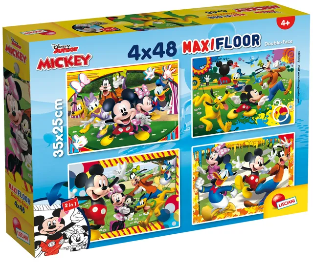 lisciani-disney-puzzle-double-face-maxifloor-4-x-48-mickey image 1