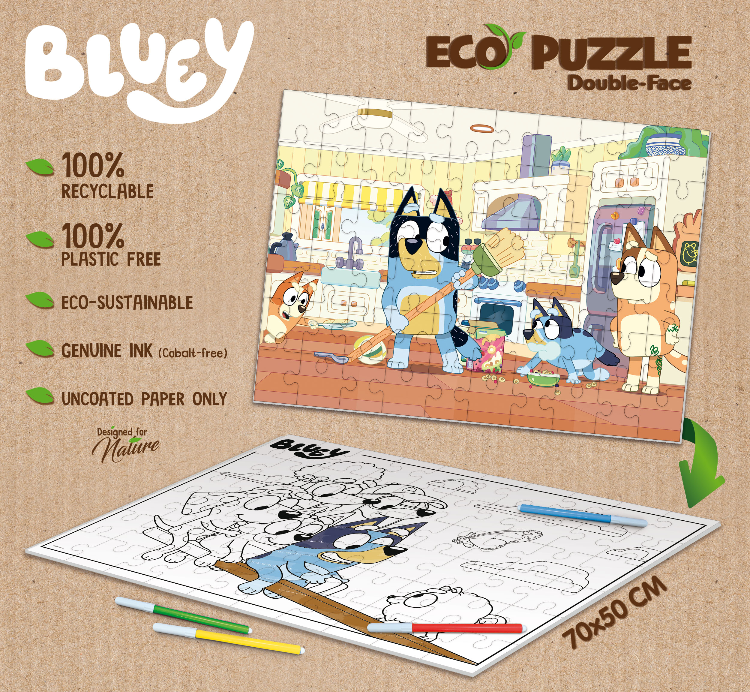 lisciani-bluey-co-puzzle-60-pi-ces-2-en-1-colorier image 4