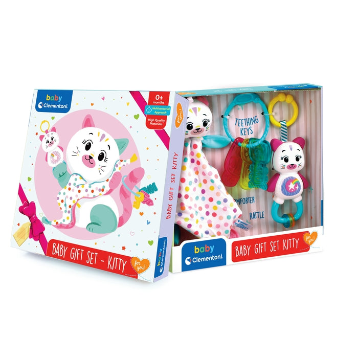 clementoni-baby-gift-set-kitty-coffret-naissance-doudou-hochet image 2