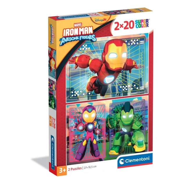 clementoni-iron-man-and-his-awesome-friends-2-puzzles-20-pi-ces image 1