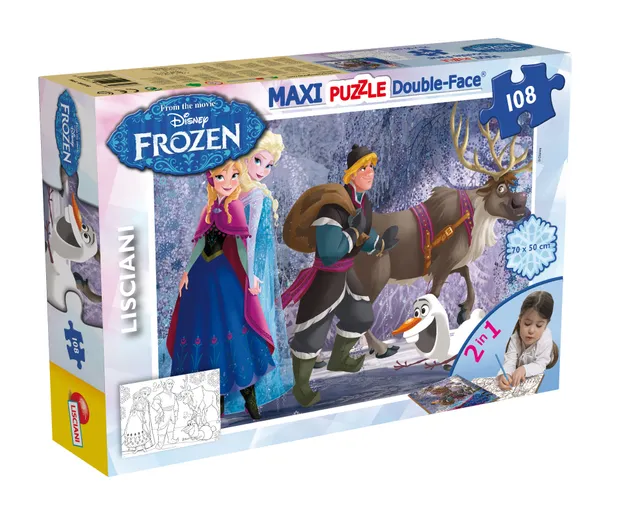 lisciani-disney-puzzle-double-face-maxi-floor-108-frozen-promenade image 1