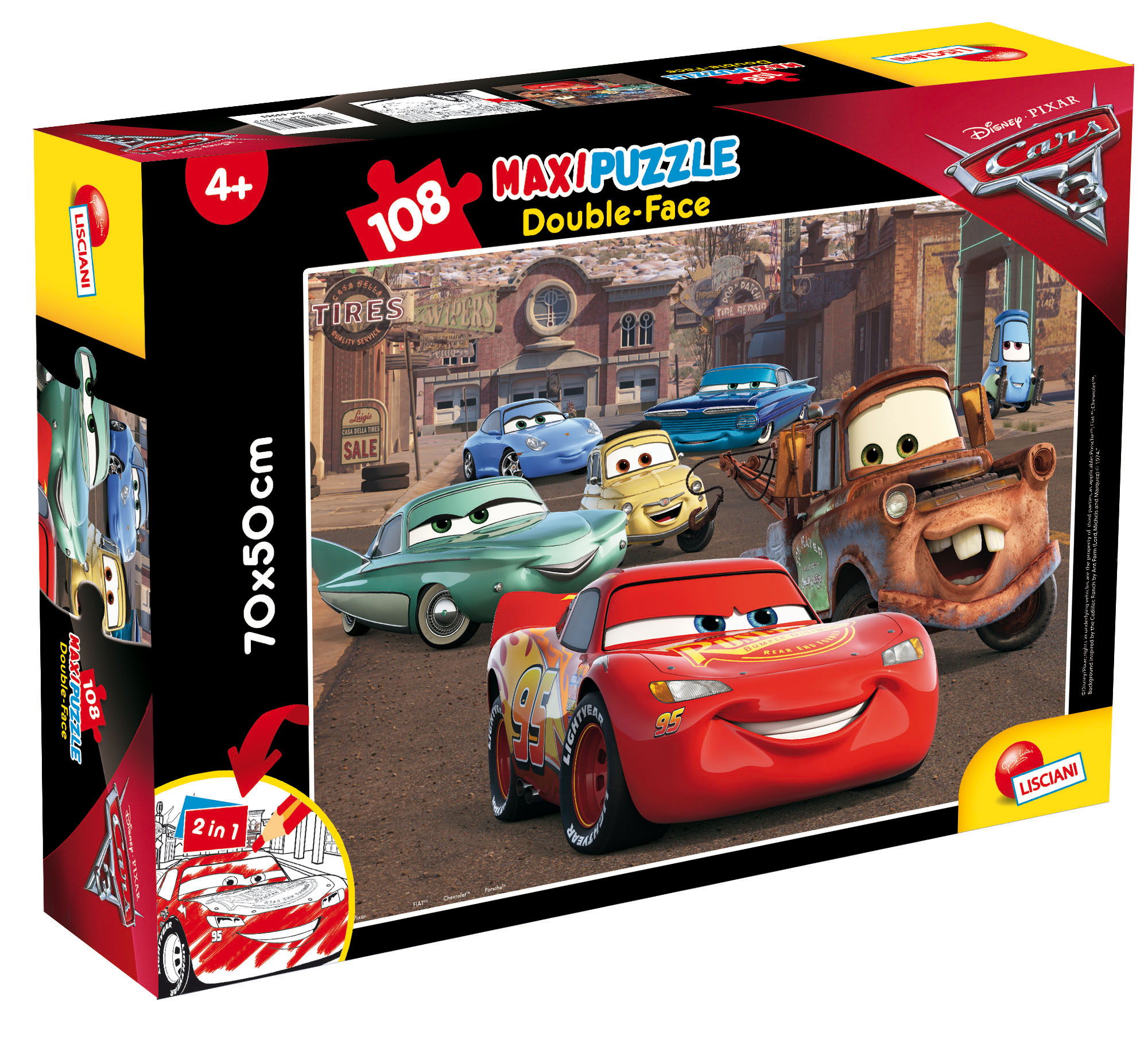 lisciani-disney-puzzle-double-face-maxi-floor-108-cars-3-racer image 1
