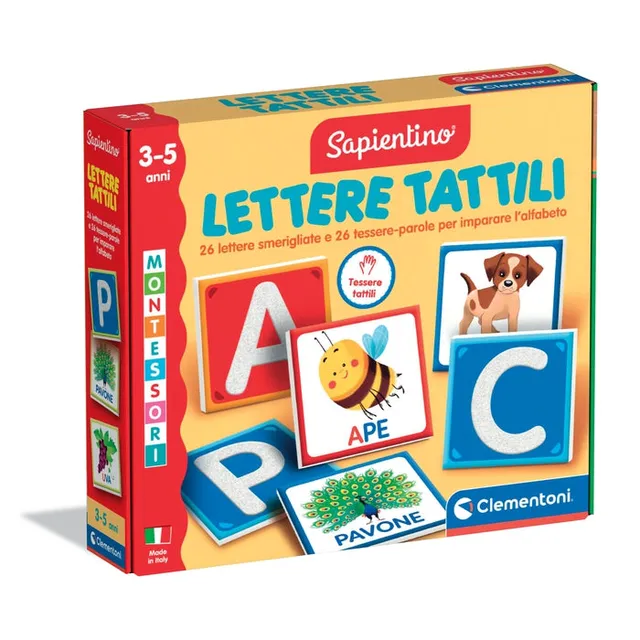clementoni-sapientino-montessori-lettres-tactiles-rugueuses-26-cartes image 1