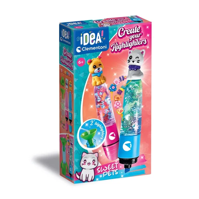 clementoni-idea-create-your-highlighters-sweet-pet-kit-cr-atif image 1