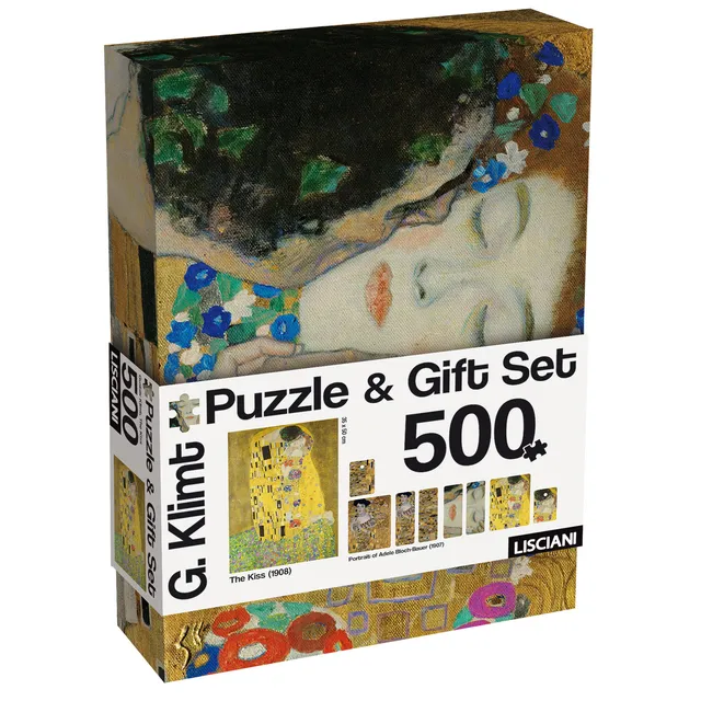 lisciani-klimt-puzzle-gift-set-art-the-kiss-coffret-puzzle-le-baiser image 1