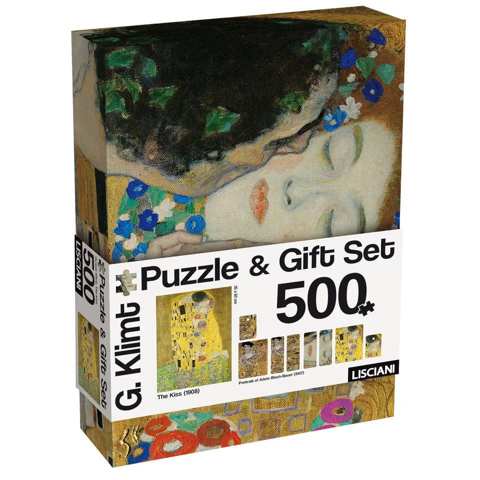 lisciani-klimt-puzzle-gift-set-art-the-kiss-coffret-puzzle-le-baiser image 1