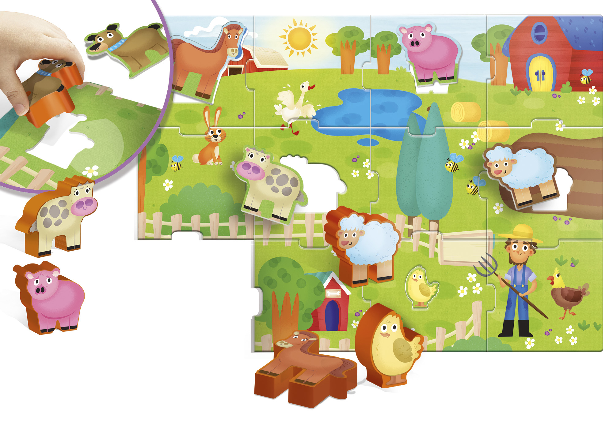 lisciani-carotina-baby-farm-jeu-d-encastrement-animaux image 2