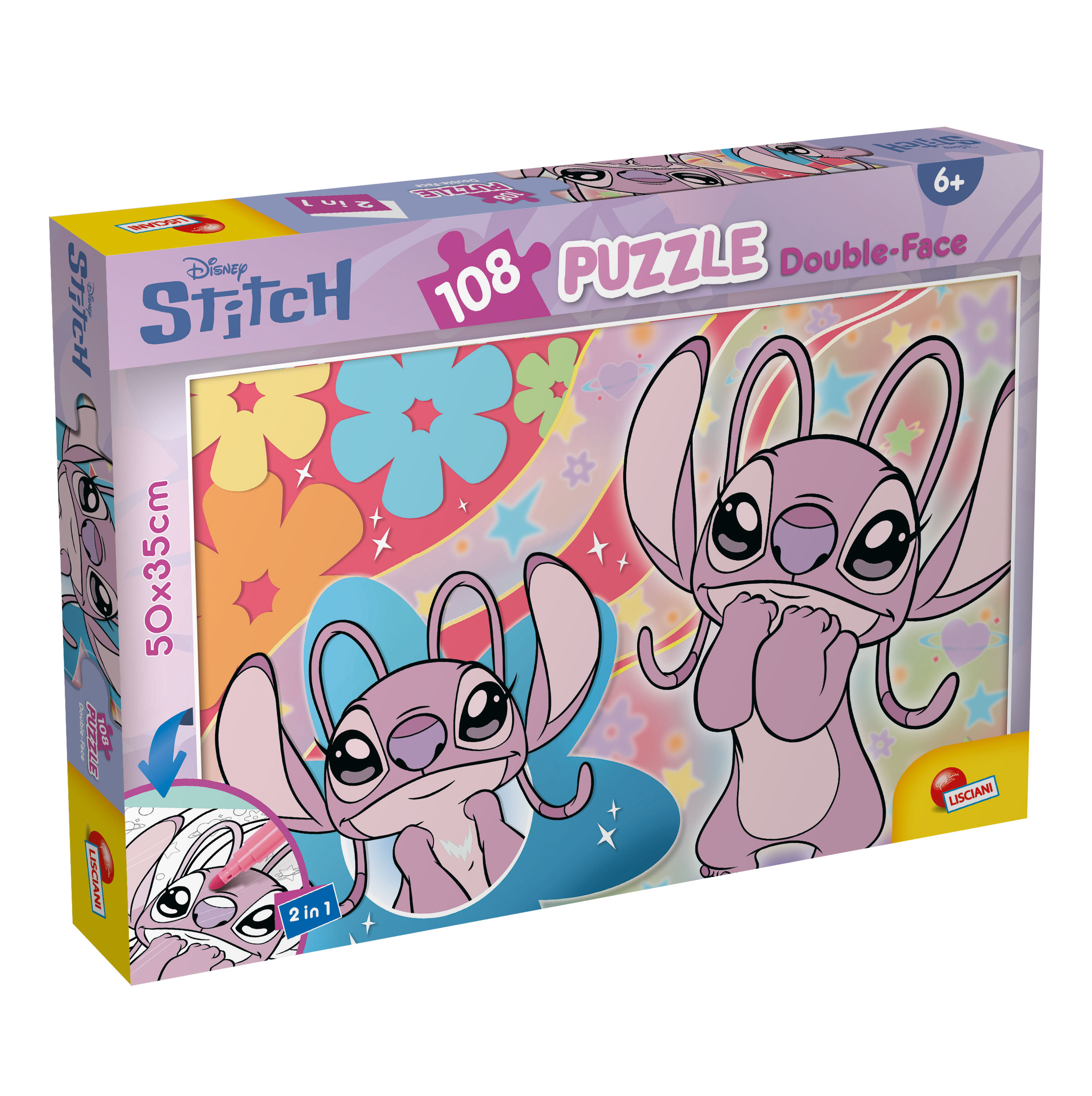 lisciani-disney-puzzle-double-face-plus-108-stitch image 1