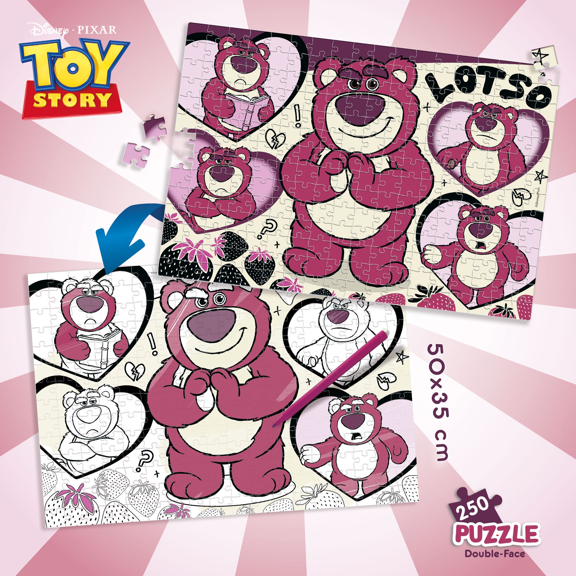 lisciani-disney-puzzle-df-plus-250-lotso-puzzle-250-pi-ces-colorier image 4
