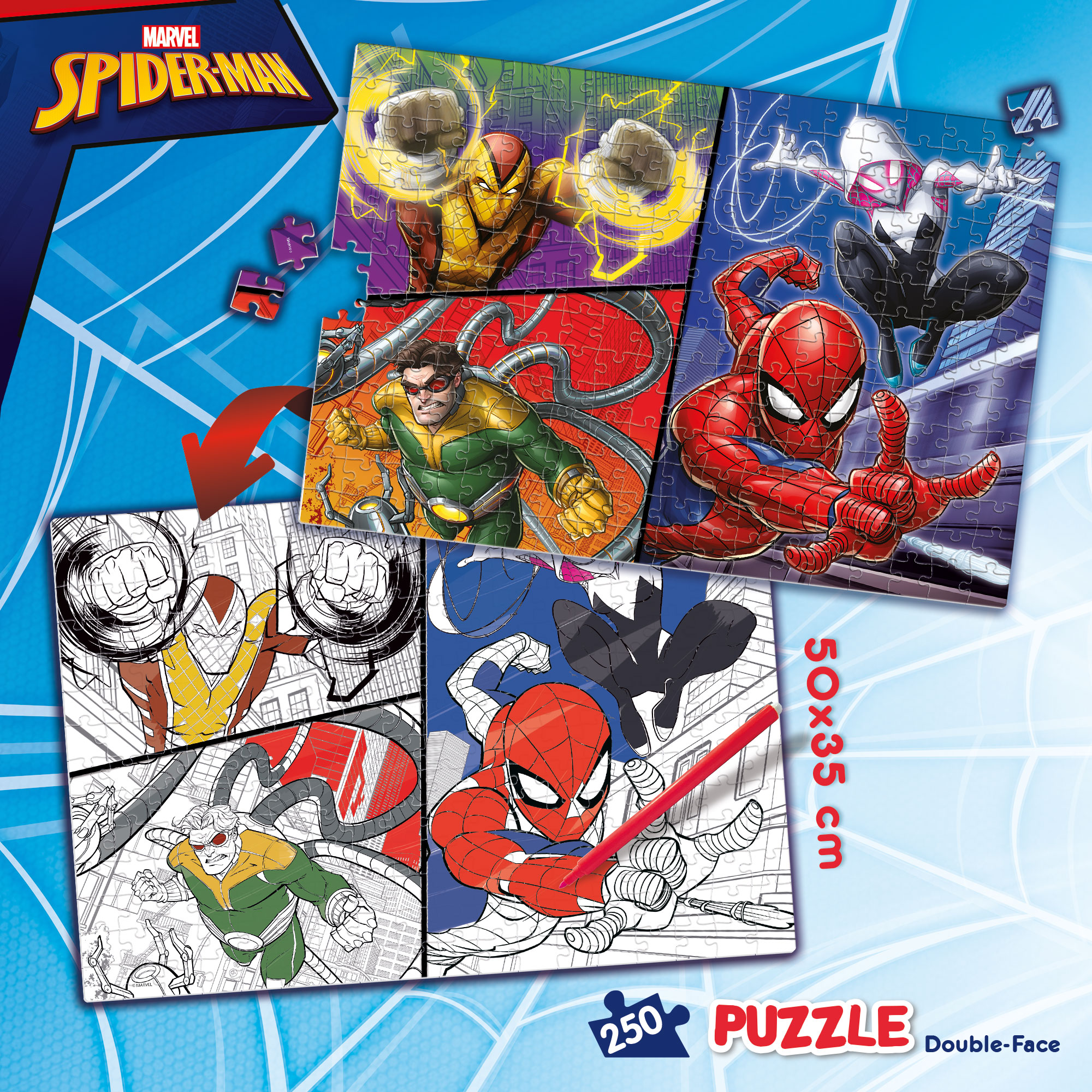 lisciani-marvel-puzzle-double-face-plus-250-spider-man image 4