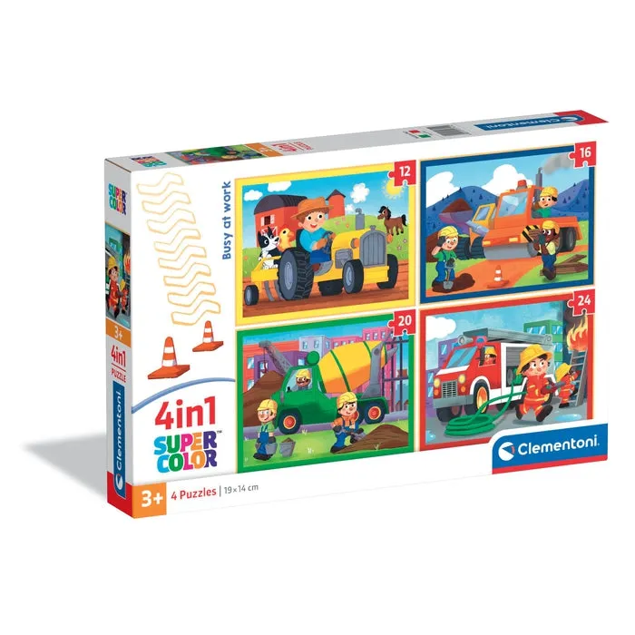 clementoni-busy-at-work-4-puzzles-enfants-12-16-20-24-pi-ces image 1