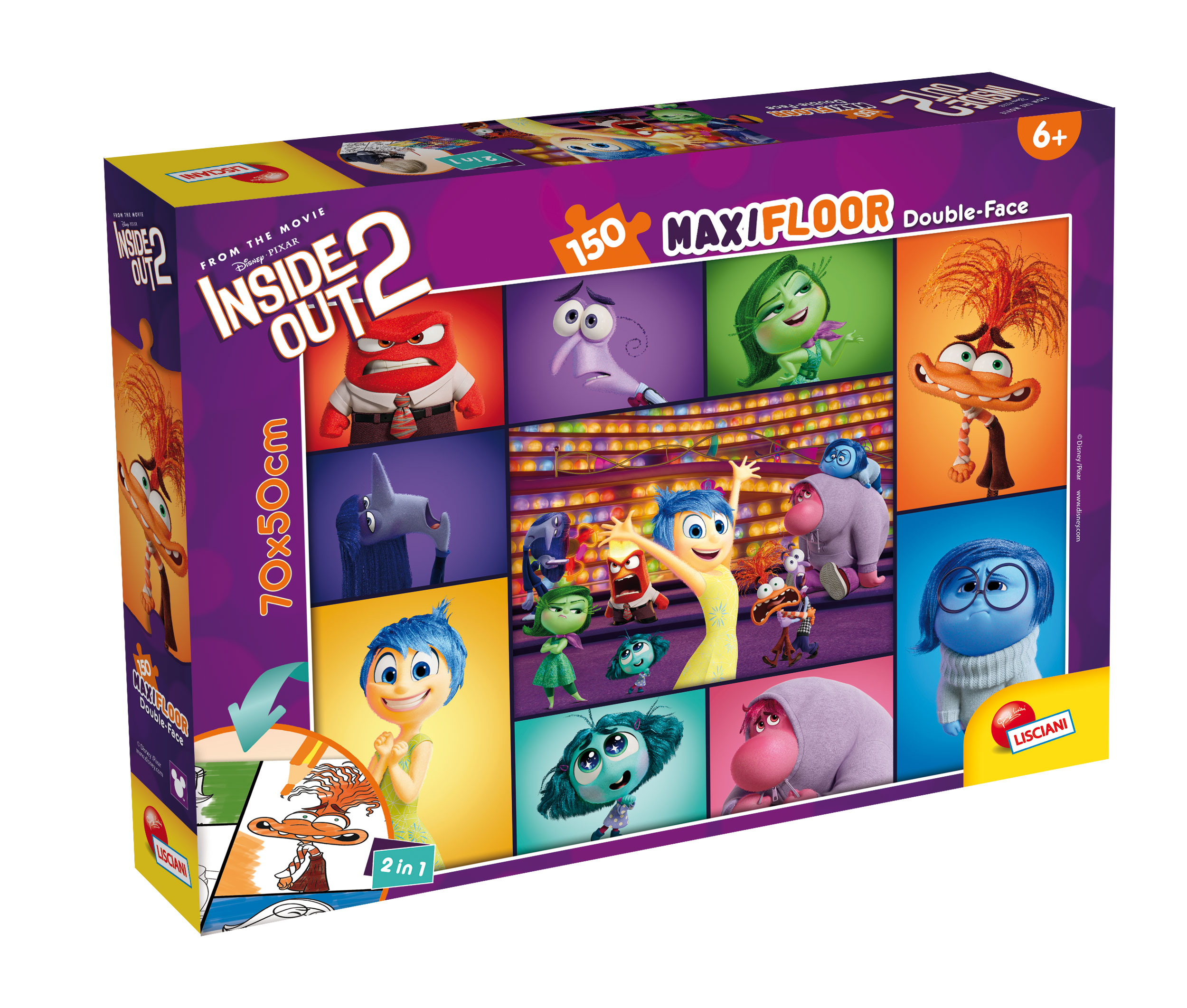 lisciani-disney-puzzle-double-face-maxifloor-150-inside-out-2 image 1